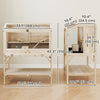 Wooden Hamster Cage with Openable Top, Water Bottle, Transparent Panels for Syrian, Dwarf Hamsters and Gerbils, Natural
