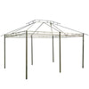 13'L x 10'W x 8.7'H Patio Gazebo Outdoor 2-Tiers Garden Canopy Yard Sunshade Shelter with Curtains, Grey