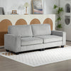 Three Seater Sofa, Fabric 3 Seater Couch with Spring Cushion and Cup Holders for Living Room, Bedroom