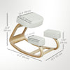 Ergonomic Kneeling Chair, Wood Kneel Stool with Thick Pads, Desk Knee Chair, Improve Posture, Cream White