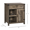 Rustic Barn Door Storage Cabinet Modern Farmhouse Buffet Sideboard for Kitchen & Dining Room  Dark Oak