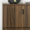 Shoe Storage Cabinet Organizer for 18 Pairs of Shoes with 3 Flip Drawers and Adjustable Shelves, Dark Walnut