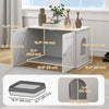 Hidden Cat Litter Box Enclosure with Double Doors, Hole, Pet House Side End Table, 31.5