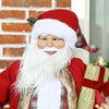 Life Size Singing and Dancing Santa Claus, Standing Animated Santa Claus with Posable Arms, Lantern, Sound Activated