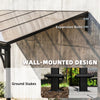 13' x 10' Lean to Gazebo, Hardtop Wall Mounted Outdoor Pergola with Polycarbonate Roof and Metal-Aluminium Frame