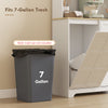 Kitchen Pantry Cabinet with Charging Station, 7 Gallon Trash Can Cabinet, Adjustable Shelves and Acrylic Doors, White