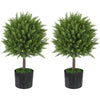 Set of 2 Decorative Artificial Plants, Cedar Topiary Trees in Pots, Fake Plants for Home Indoor outdoor Decor, Green