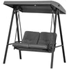2-Seater Outdoor Porch Swing with Adjustable Canopy, Patio Swing Chair for Garden, Poolside, Backyard