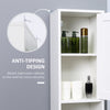 Tall Bathroom Storage Cabinet with Mirror, Freestanding Narrow Linen Tower Cabinet with Adjustable Shelves for Bathroom, White
