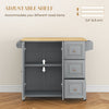 Kitchen Island on Wheels, Kitchen Cart with Drop Leaf, Drawers