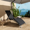 Patio Lounge Chair, Aluminum Reclining Outdoor Tanning Chair with 5-Level Adjustable Backrest, Head Pillow and Breathable Mesh Fabric, for Pool, Deck, Garden, Black