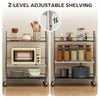 3 Tier Stainless Steel Rolling Cart with Adjustable Shelf, Utility Cart on Wheels with Handles for Kitchen, Silver