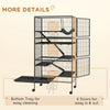 6-Tier Rolling Small Animal Cage, Deluxe Rabbit Cage, Ferret Cage for Mink Chinchilla Kitten Rabbit Charcoal Grey