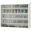 5-storey Display Cabinet, Shot Glass Display Case, Glass Curio Cabinet with 2 Glass Doors and 4 Adjustable Shelves, White