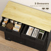 13 Gallon Tilt Out Garbage Cabinet, Kitchen Island with Trash Cabinet, 2 Drawers, Door Racks, Adjustable Shelves