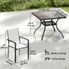 5 Piece Outdoor Patio Dining Set, Dining Table and 4 Stackable Chairs with Umbrella Hole, Shelf