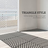 6.5FT Decorative Outdoor Divider, Metal Privacy Screen with Stand, Triangle Style, White