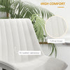 Dining Chairs Set of 2, Modern Kitchen Chair with PU Leather Upholstery and Steel Legs for Living Room, Bedroom, Cream White