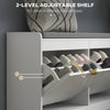 Shoe Storage with Seat, Upholstered Hallway Bench, Shoe Bench with 2 Flip Drawers and 4 Vents for 8 Pairs of Shoes