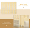 Woven Bamboo Room Divider, 3 Panel Folding Indoor Privacy Screens for Home Office, Natural Wood