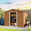 8' x 6' Outdoor Storage Shed, Metal Garden Tool Storage House with Lockable Sliding Doors and Vents for Backyard Patio Lawn
