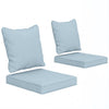 Seat Cushion Back Pillows Replacement Set of 2, Patio Chair Cushions Set for Indoor Outdoor, Light Blue
