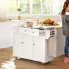 Kitchen Island on Wheels with Drop Leaf, Charging Station, Rolling Kitchen Cart with Wood Top, Adjustable Shelf