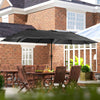 13ft Double-Sided Patio Umbrella with Crank Handle, for Poolside, Deck, Garden,  Dark Grey
