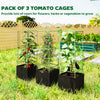 3 Packs Tomato Cages with 13.5 Gallon Grow Bags, Adjustable Square Plant Support Trellis