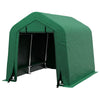 8' x 6' Carport with Sidewalls and Roll-up Door, Outdoor Storage Shelter for Motorcycle and Car, Green
