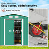 9.1'x6.4'x6.3' Garden Storage Shed w/ Foundation Kit Metal Tool Storage House w/ Double Doors, Green