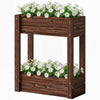 2-Tier Wooden Raised Garden Bed with Legs, 23.6