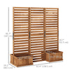 Outdoor Privacy Screen Wood Privacy Panel with 4 Planter Boxes, Raised Bed with 3 Panels, Drainage Holes