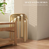 Round Stackable Chairs Set of 4, 18-Inch Backless Stacking Stools for Kitchen, Dining Room, Office, Outdoors, Natural Wood