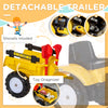 Ride on Tractor for Kids, Pedal Construction Car with Horn & Detachable Trailer for 3 Year Old, Yellow