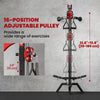 Soozier Wall Mount Cable Station, 16 Positions Adjustable Pulley Machine, Cable Crossover Machine with Lat Pulldown Bar