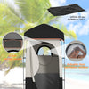 Camping Shower Tent, Portable Privacy Shelter with Solar Shower Bag, Removable Floor and Carrying Bag, Black