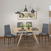 Modern Dining Chairs Set of 4, Upholstered Linen Fabric Kitchen Chairs with Channel Tufting and Metal Legs for Living Room, Dining Room, Bedroom, Grey