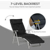 Outdoor Folding Chaise Lounge Chair Recliner with Portable Design, Adjustable Backrest, Cushion and Headrest, Black