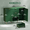 Modern Kitchen Storage Cabinet, Sideboard Buffet Cabinet w/ 3 Drawers and Adjustable Shelves for Kitchen Hallway, Dark Green