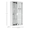 Wall Mount Medicine Cabinet, Bathroom Cabinet with 3 Tier Shelves, Stainless Steel Frame and Glass Door, Lockable with 2 Keys, Silver, 12