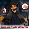 6.2' Life Size Decoration Animatronic Witch w/ Broomstick Outdoor Halloween, Sound & Motion Activated w/ Light Up Eyes