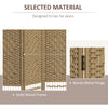 4 Panel Folding Room Divider, Portable Privacy Screen, Wave Fiber Room Partition for Home Office, White, Natural