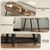 2 Pieces Coffee Table Set for Living Room, Industrial Nest of Tables with Steel Legs, Brown