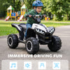Kids 4 Wheeler Quad with Music, Headlights, High & Low Speed, Kids ATV for 3-5 Years Old Boys & Girl, White
