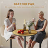 Round Table for 2, 40.2 Inch Bar Height Pub Table with Steel Frame, Non-Slip Base for Living Room, Kitchen, Natural Wood