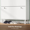 Narrow Shoe Cabinet with 4 Flip Drawers, Shoe Storage Cabinet with Adjustable Shelves, Holds 24–32 Pairs