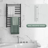 Wall Mounted Heated Towel Rack 10-Bar Electric Towel Warmer with Timer Adjustable Temperature Plug-in