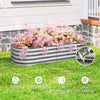 4.9 x 2 x 1ft Galvanized Raised Garden Bed Kit, Metal Planter Box with Safety Edging, Silver