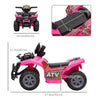 6V Kids ATV Quad, 4 Wheeler Battery Powered Electric Ride on Car with Music, Forward, for Boys and Girls Ages 18-36 Months, Pink